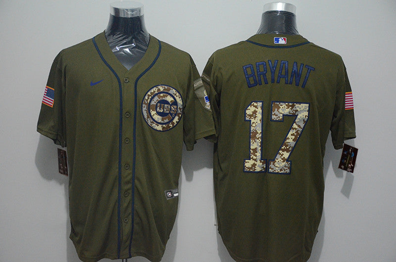 Kris Bryant Chicago Cubs olive jersey