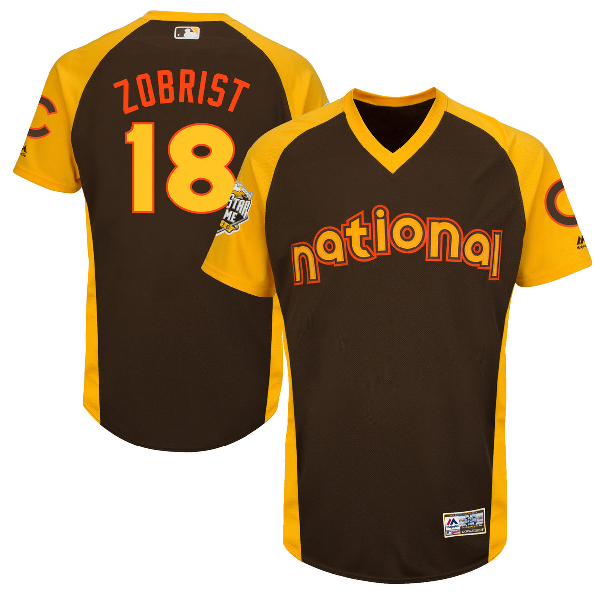 Ben Zobrist Chicago Cubs brown All-Star jersey
