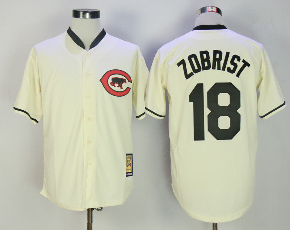 Ben Zobrist Chicago Cubs cream Throwback jersey