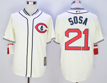 Sammy Sosa Chicago Cubs cream jersey