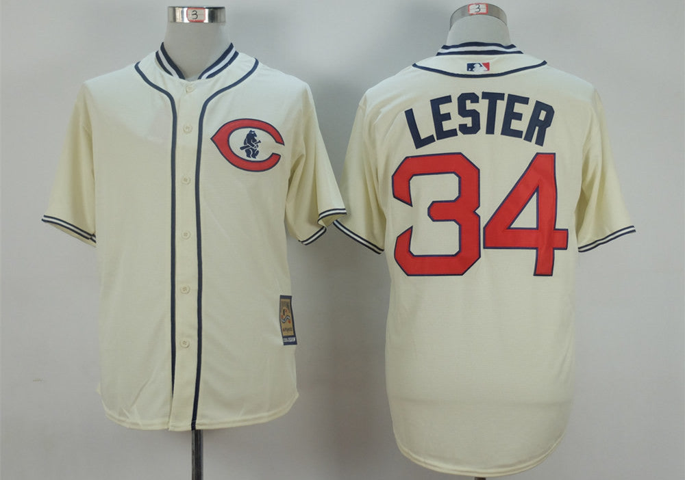 Jon Lester Chicago Cubs cream jersey