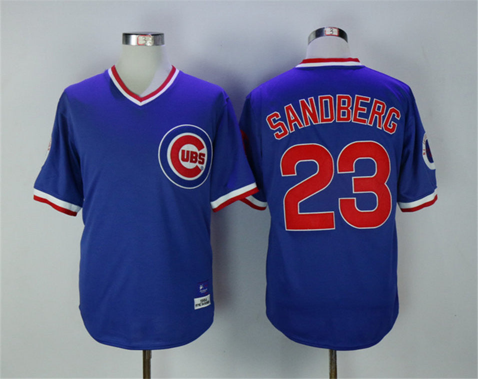 Ryne Sandberg Chicago Cubs blue Throwback jersey