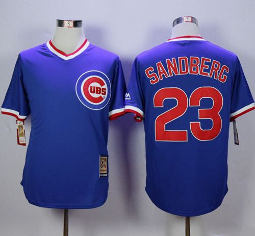 Ryne Sandberg Chicago Cubs blue Cooperstown jersey