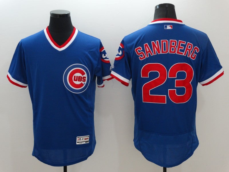 Ryne Sandberg Chicago Cubs blue Throwback jersey