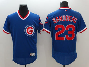 Ryne Sandberg Chicago Cubs blue Throwback jersey