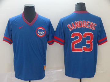 Ryne Sandberg Chicago Cubs blue Throwback jersey