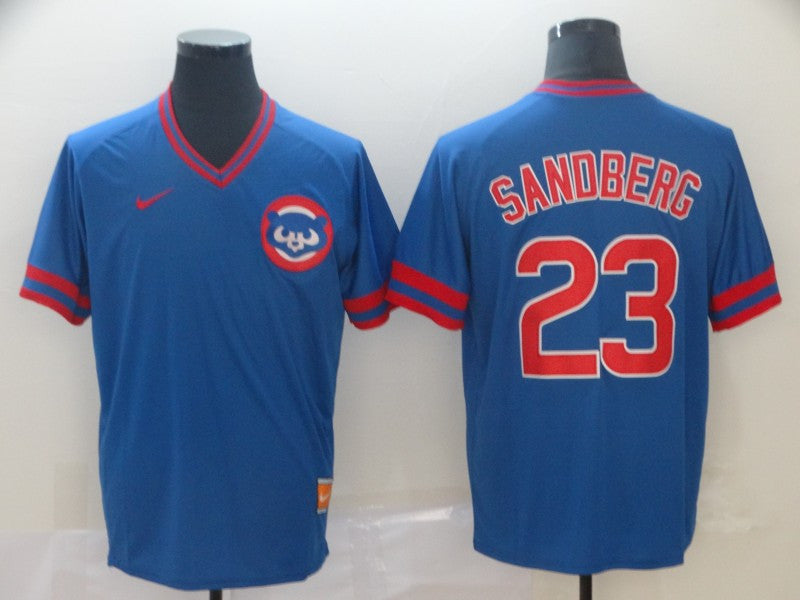Ryne Sandberg Chicago Cubs blue Throwback jersey