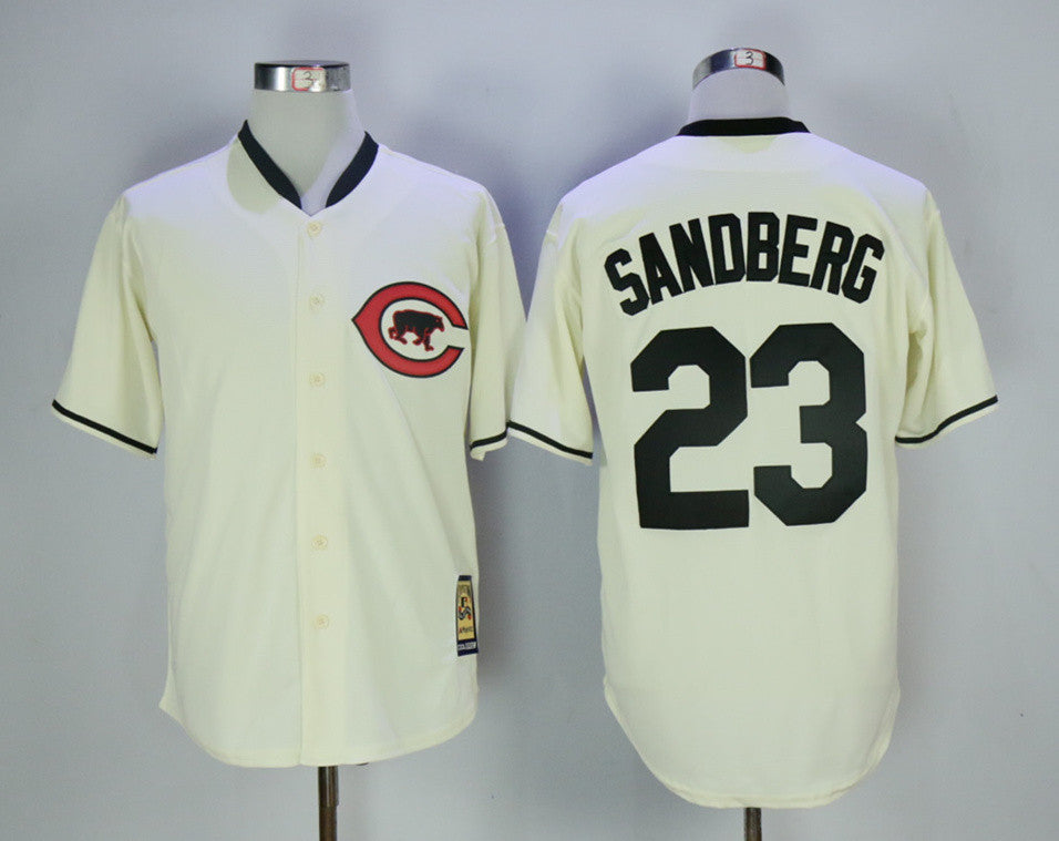 Ryne Sandberg Chicago Cubs cream Throwback jersey