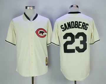 Ryne Sandberg Chicago Cubs cream Throwback jersey