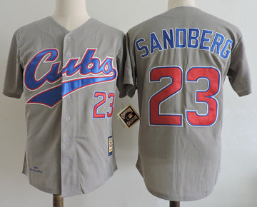 Ryne Sandberg Chicago Cubs gray Cooperstown jersey