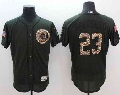Ryne Sandberg Chicago Cubs green Salute To Service jersey