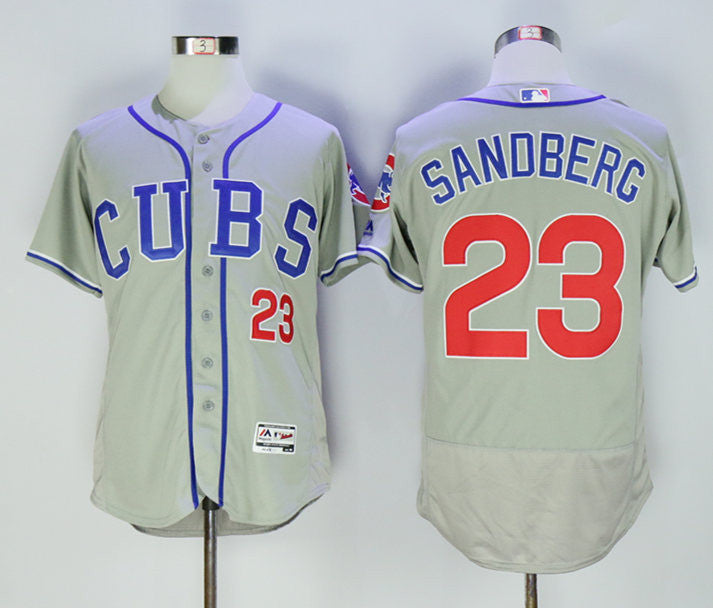 Ryne Sandberg Chicago Cubs grey jersey