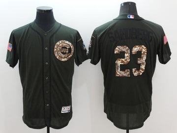 Ryne Sandberg Chicago Cubs olive jersey