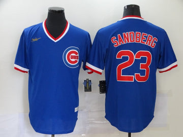 Ryne Sandberg Chicago Cubs royal Throwback jersey