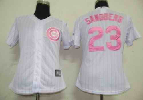 Sandberg White Chicago Cubs pink jersey