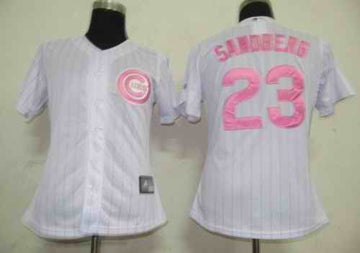 Sandberg White Chicago Cubs pink jersey