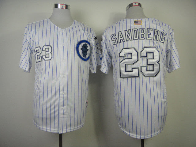 Sandberg White Chicago Cubs silver jersey