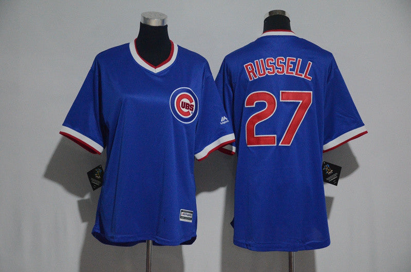 Addison Russell Chicago Cubs blue Cooperstown jersey