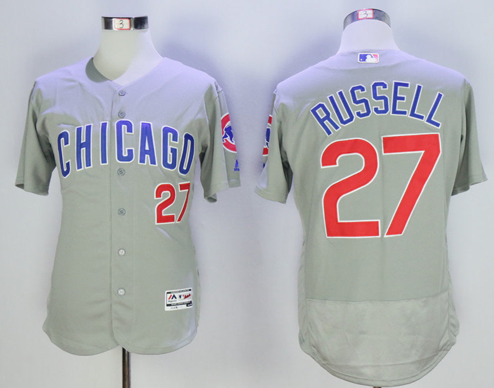 Addison Russell Chicago Cubs grey jersey