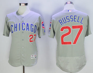 Addison Russell Chicago Cubs grey jersey