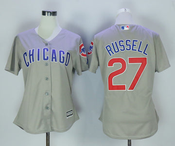 Addison Russell Chicago Cubs grey jersey
