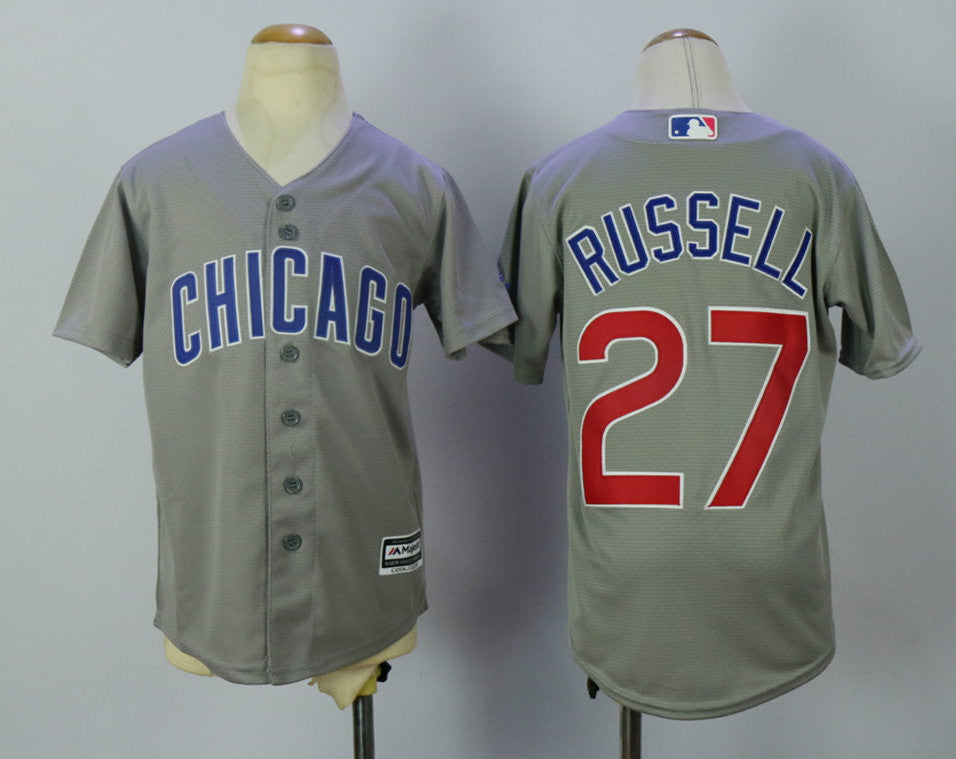Addison Russell Chicago Cubs grey jersey
