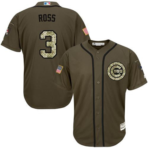 David Ross Chicago Cubs green Salute To Service jersey