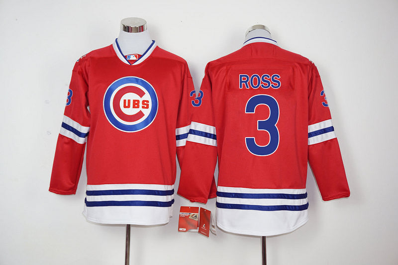 David Ross Chicago Cubs red jersey