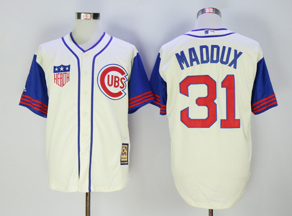 Greg Maddux Chicago Cubs cream jersey