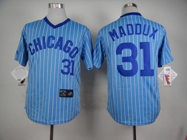 Maddux Chicago Cubs blue Throwback jersey