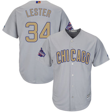 Jon Lester World Series Champions Chicago Cubs gold jersey