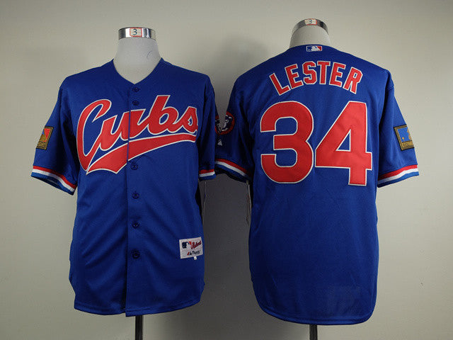 Lester Chicago Cubs blue jersey