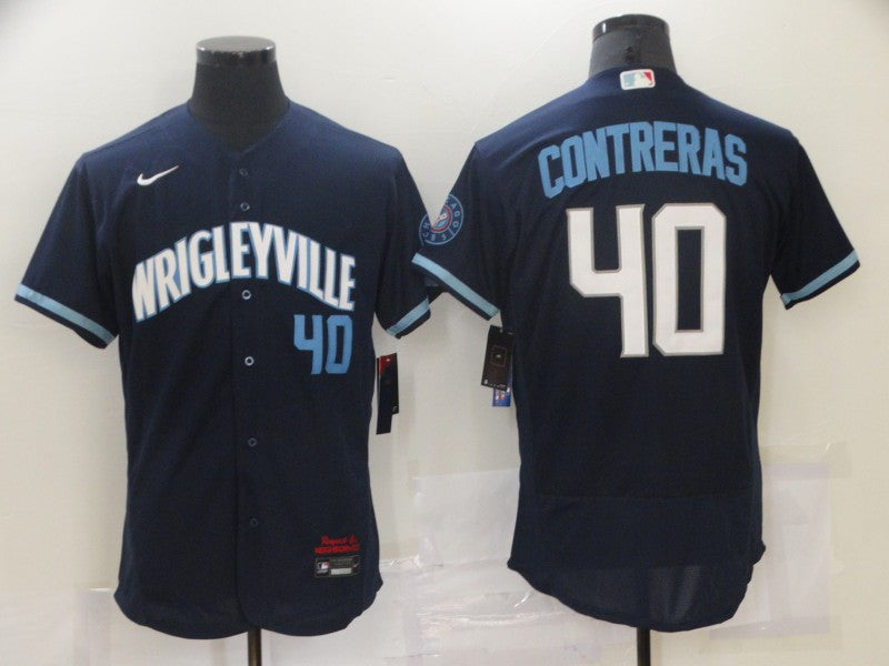 Willson Contreras Chicago Cubs navy City Connect jersey