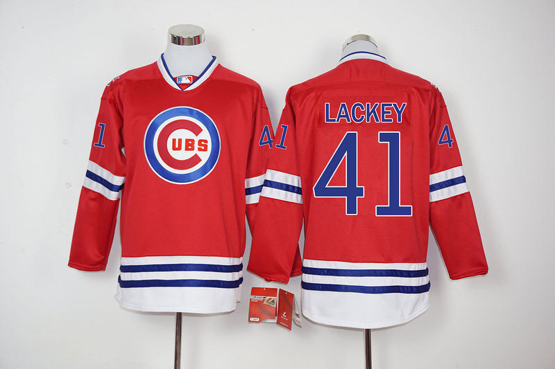 John Lackey Chicago Cubs red jersey