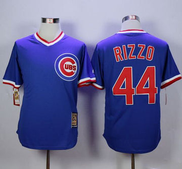 Anthony Rizzo Chicago Cubs blue Cooperstown jersey