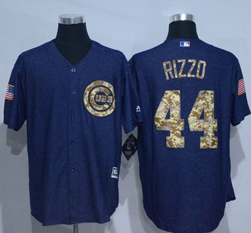 Anthony Rizzo Denim Chicago Cubs blue Salute To Service jersey