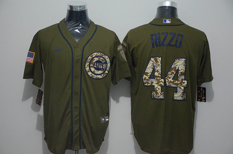Anthony Rizzo Chicago Cubs olive jersey