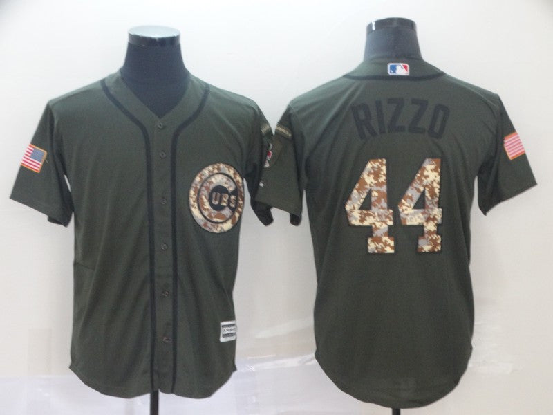 Anthony Rizzo Chicago Cubs olive Salute To Service jersey
