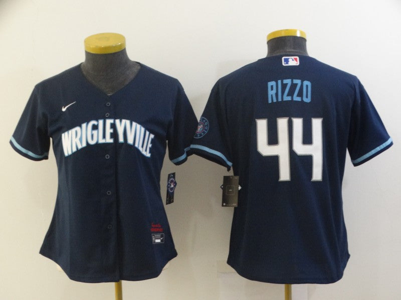 Wrigleyville Rizzo Chicago Cubs navy City Connect jersey