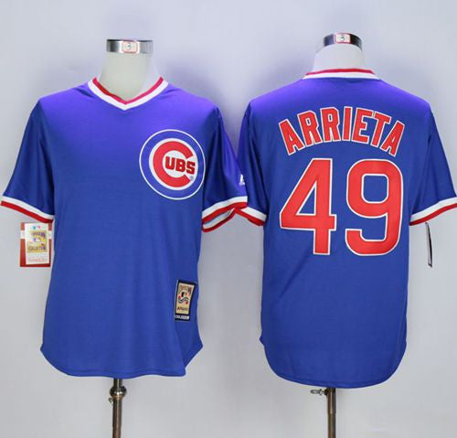 Jake Arrieta Chicago Cubs blue Cooperstown jersey