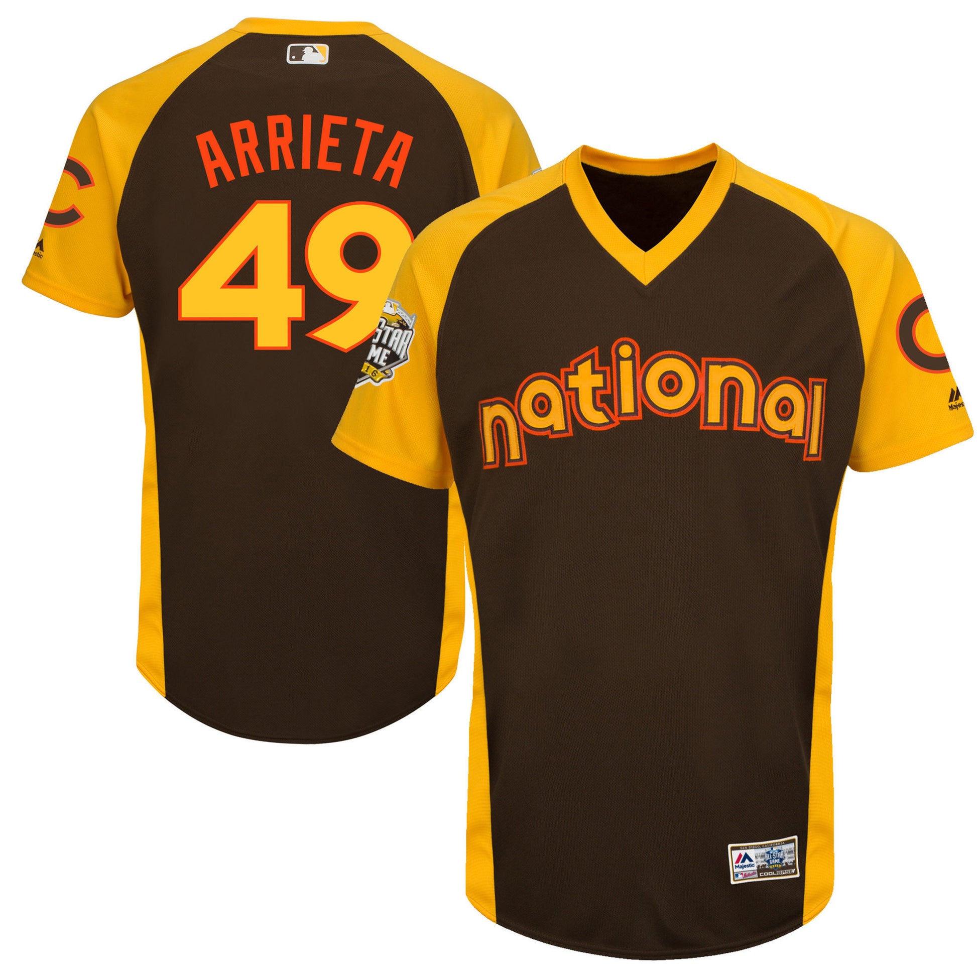 Jake Arrieta Chicago Cubs brown All-Star jersey