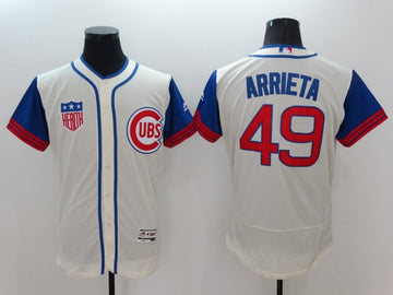 Jake Arrieta Chicago Cubs cream jersey