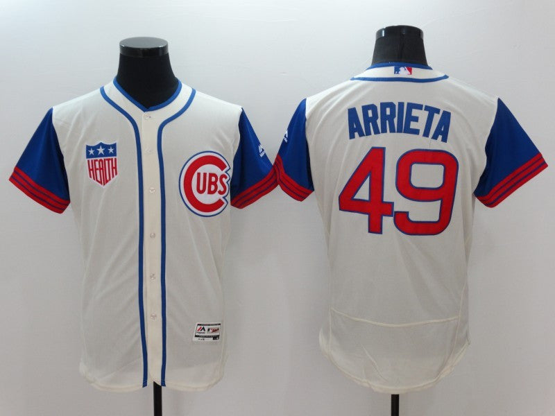 Jake Arrieta Chicago Cubs cream jersey