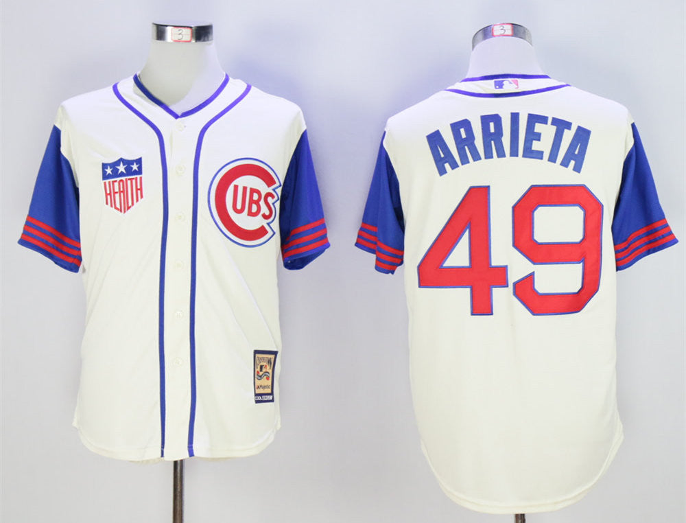 Jake Arrieta Chicago Cubs cream jersey