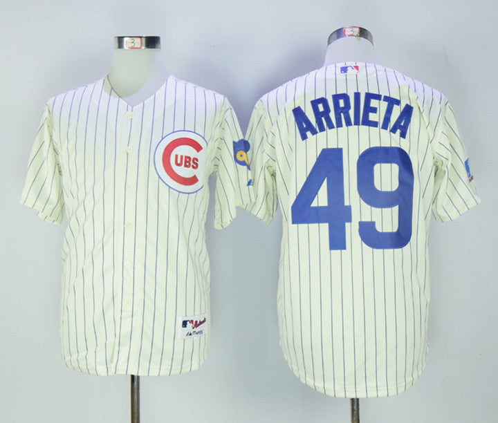 Jake Arrieta Chicago Cubs cream jersey