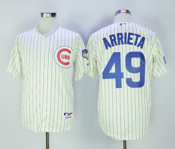 Jake Arrieta Chicago Cubs cream jersey
