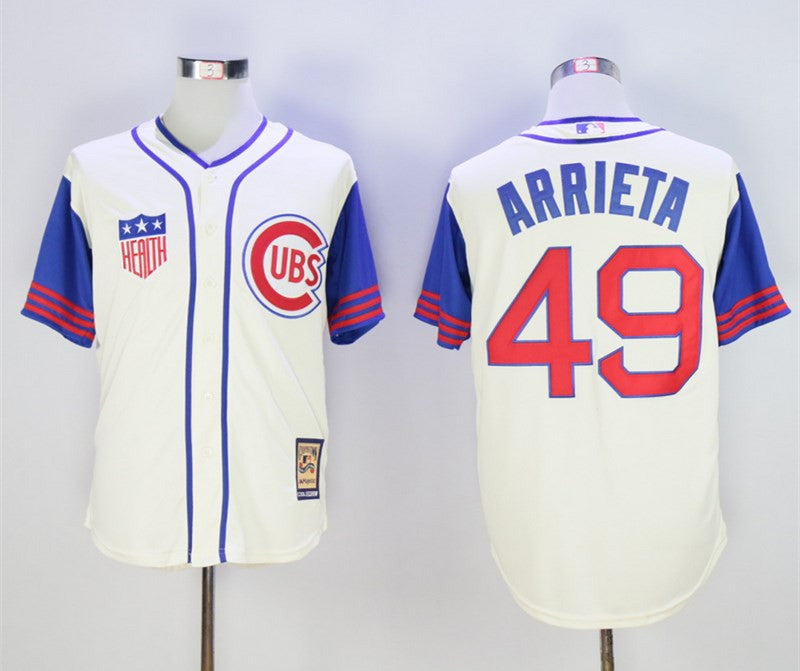 Jake Arrieta Chicago Cubs cream Cooperstown jersey