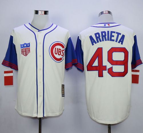 Jake Arrieta Chicago Cubs cream jersey