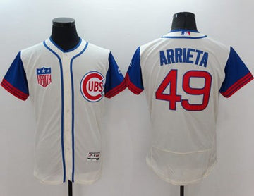 Jake Arrieta Chicago Cubs cream Authentic jersey