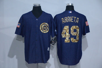 Jake Arrieta Chicago Cubs navy Salute To Service jersey